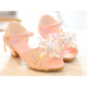 Sparkling Open Shoes with Crystal Flower and Heel