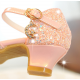 Sparkling Open Shoes with Crystal Flower and Heel