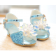 Sparkling Open Shoes with Crystal Flower and Heel