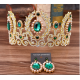 Gold Emerald Crown Set