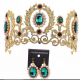 Gold Emerald Crown Set