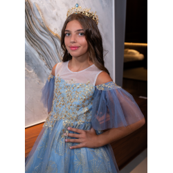 Blue & Gold Princess Dress -Short