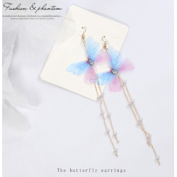 Butterfly Earrings with Gold Chain