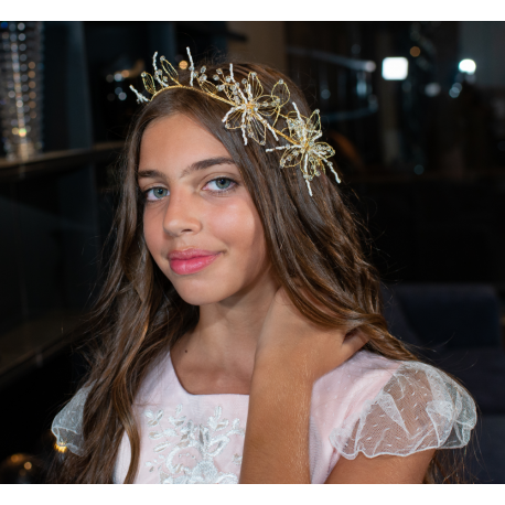 Pearl Gold Flower Tiara