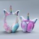 Cute Fluffy Unicorn Earmuffs With Unicorn Horn and Glitter Ears