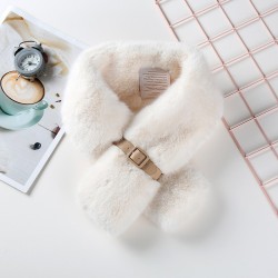 Winter Faux Fur Scarf Neck Warmer Wrap Collar With Belt Design