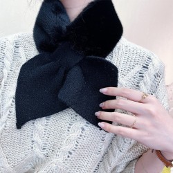 Winter Faux Fur Scarf Neck Warmer Wrap Collar/ Shaw - Bow Design