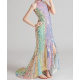 Rainbow Sequins Evening Dress