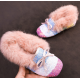 Fluffly Rainbow/Black Shoes for Girls
