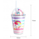 Unicorn Plastic Cup with Staw