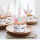 White Unicorn Eyelash Cupcake Cases and Toppers (12 pack)