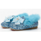 Fluffly Pink/ Blue Rose Design Shoes for Girls