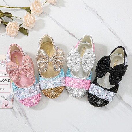 Cute Rainbow Bow Shoes for Girls