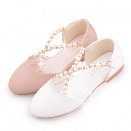 Pearl with Gold Rings Shoes for Girls