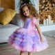 Pink & Purple Sequins Multilayers Birthday Dress
