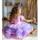 Pink & Purple Sequins Multilayers Birthday Dress