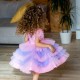 Pink & Purple Sequins Multilayers Birthday Dress