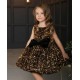 Gold Sequins with Black Velvet Birthday Dress