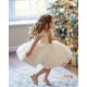 Gold Sequins with White Tulle Dress