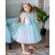 Light Turquoise & Pink Sequins Birthday Dress