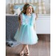 Light Turquoise & Pink Sequins Birthday Dress