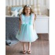 Light Turquoise & Pink Sequins Birthday Dress