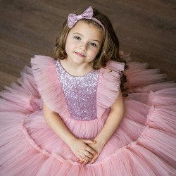 Pink Sequins Birthday Dress