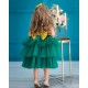 Gold Sequins with Green Tulle Birthday Dress
