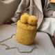 Cute Faux Fur Purse for Girls with Pompoms