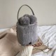 Cute Faux Fur Purse for Girls with Pompoms