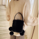 Cute Faux Fur Purse for Girls with Pompoms