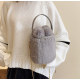 Cute Faux Fur Purse for Girls with Pompoms