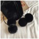 Cute Faux Fur Purse for Girls with Pompoms