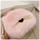 Cute Cat Faux Fur Shape Purse for Girls