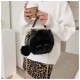 Cute Cat Faux Fur Shape Purse for Girls