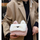 Cute Cat Shape Faux Fur in Two Colors Purse for Girls