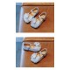 Cute Bow Sparkling Baby Shoes - Without Heel