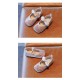 Cute Stripe Ringstones Baby Shoes -Witout Heel