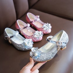 Sparkling Shoes with Flower Ringstone With Heel