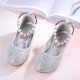 Sparkling Pearl with Small Ringstone Bow Shoes for Girls