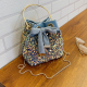 Sequins Mini Drawstring Bow Purse for Girls