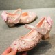 Black/ Pink Sparkling Shoes with Back Bow