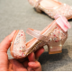 Black/ Pink Sparkling Shoes with Back Bow