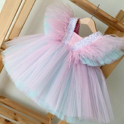 Turquoise & Pink Tulle Birthday Party Dress