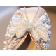 Pearl Bow Baby Shoes - Without Heel