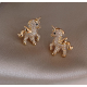 Gold Unicorn Earrings