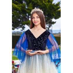 Stars Princess Dress with Black Velvet