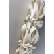 White & Ivory Handmade Sculpted Candle with Two Carved Ends