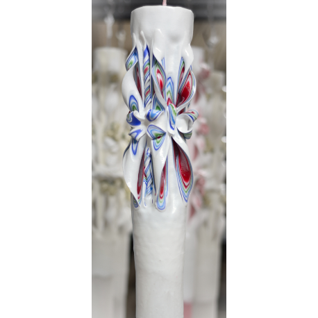 Colors Handmade Sculpted Candle with Two Carved Ends