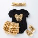 Minnie Mouse White/Black with Gold Baby Set